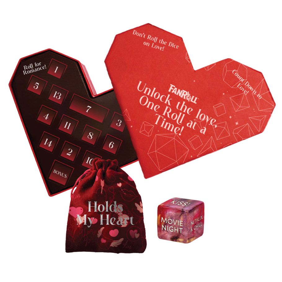 FanRoll Valentine's Advent Dice Calendar 2025 Dice FanRoll by Metallic Dice Games