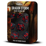 Dragon Storm Silicone Dragon Scale Dice Set (3 options) Dice FanRoll 7ct Black Dragon Silicone  
