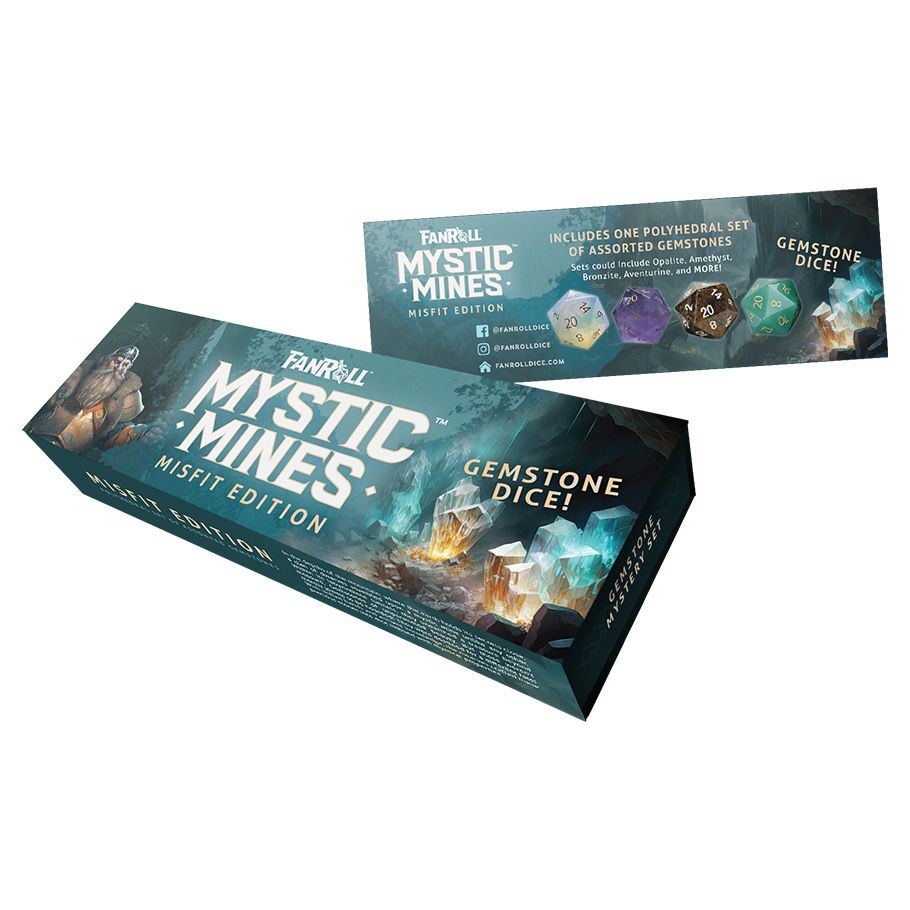 Mystic Mines Misfit Edition Gemstone Dice Set Dice FanRoll by Metallic Dice Games   
