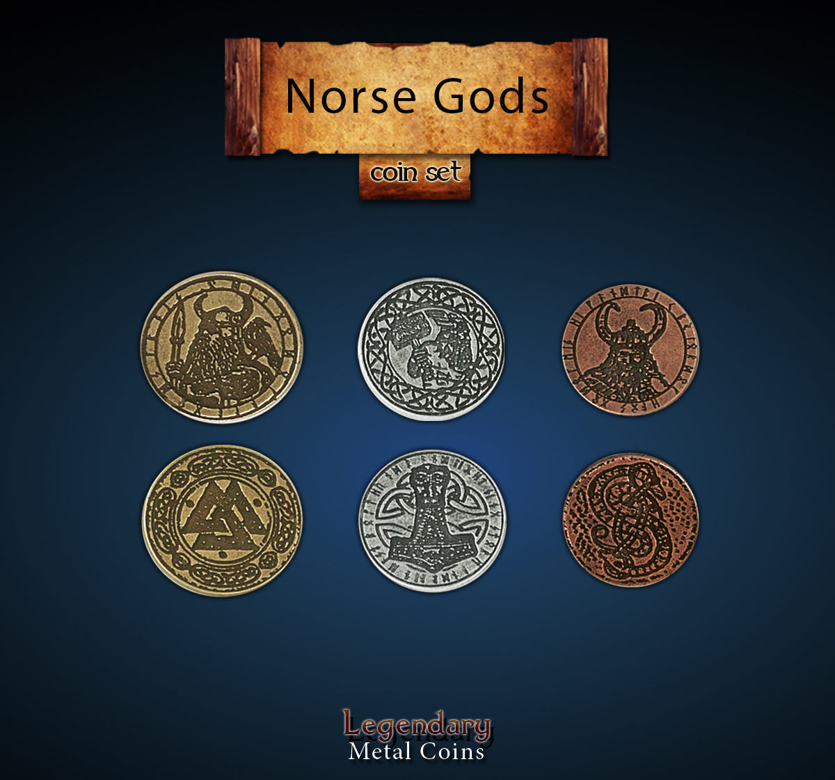 Legendary Metal Coins - Norse Gods (3 options) Supplies Drawlab Entertainment