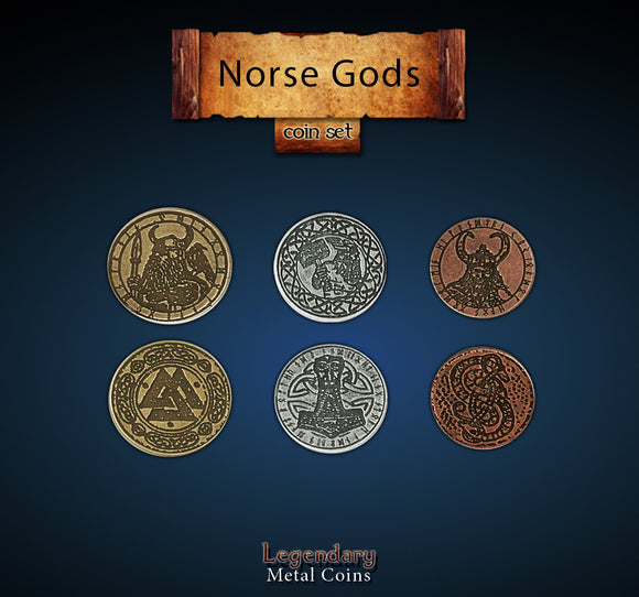 Legendary Metal Coins - Norse Gods (3 options) Supplies Drawlab Entertainment