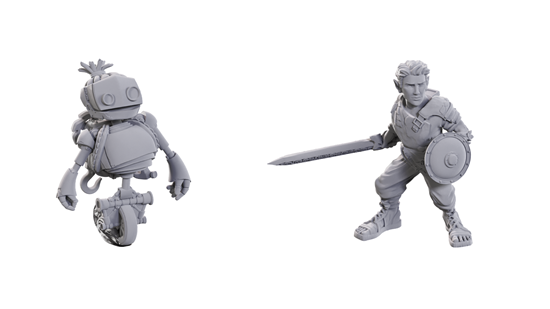 Critical Role Unpainted Miniatures: Orym of the Air Ashari and Fresh Cut Grass Miniatures WizKids   