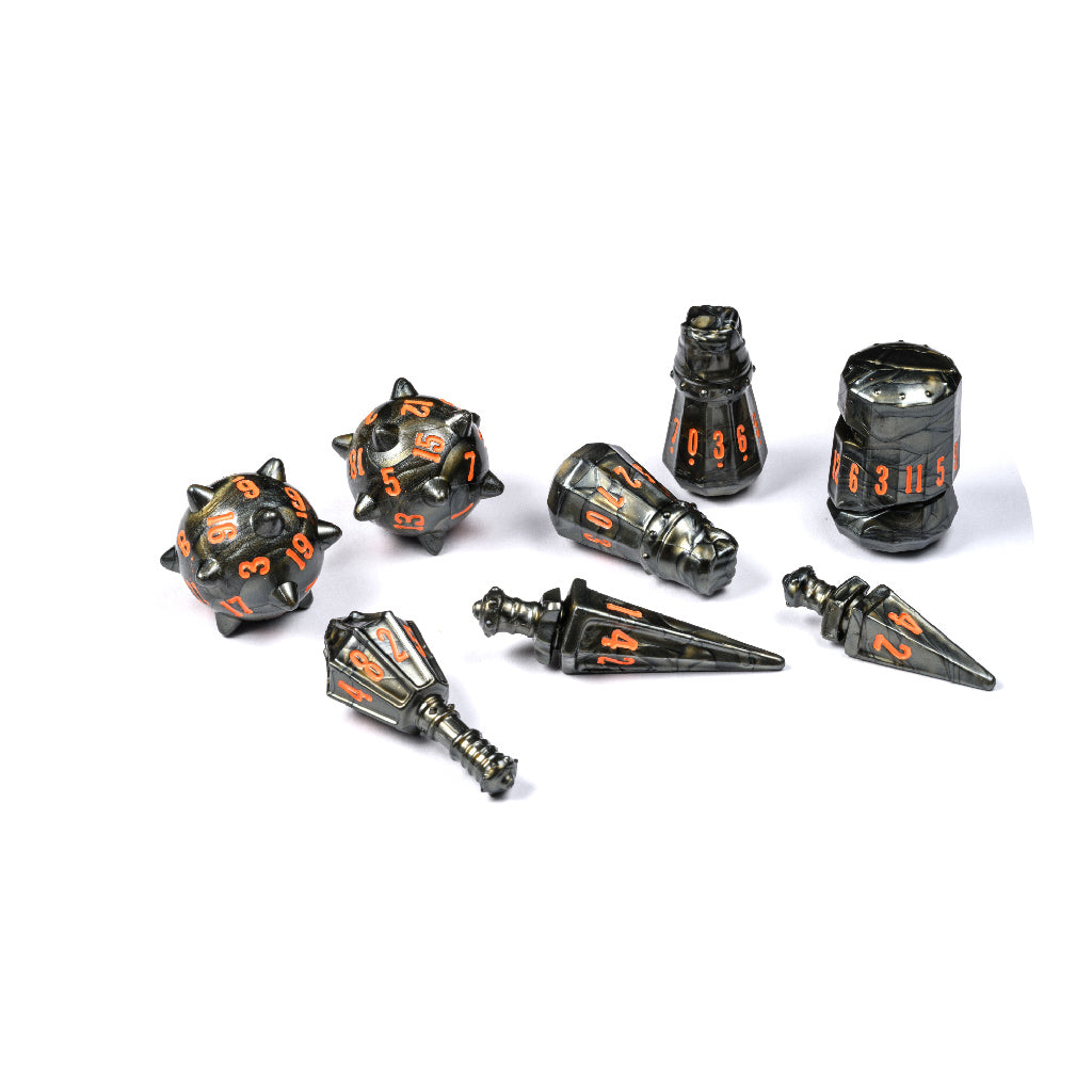 PolyHero Warrior Dice Set Steel Grey Dice Asmodee PolyHero Warrior Steel Grey