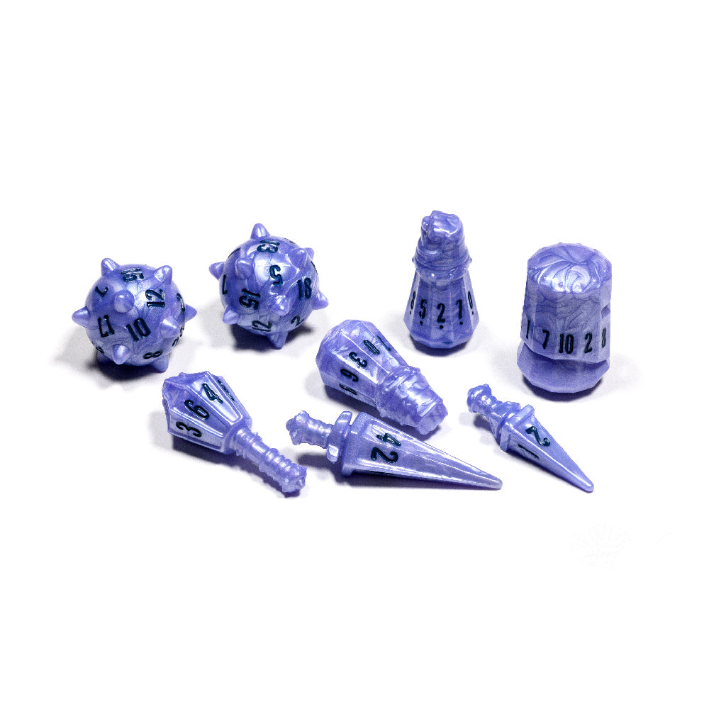 PolyHero Warrior 8 Dice Set Ghost Knight Dice Asmodee PolyHero Warrior Ghost Knight