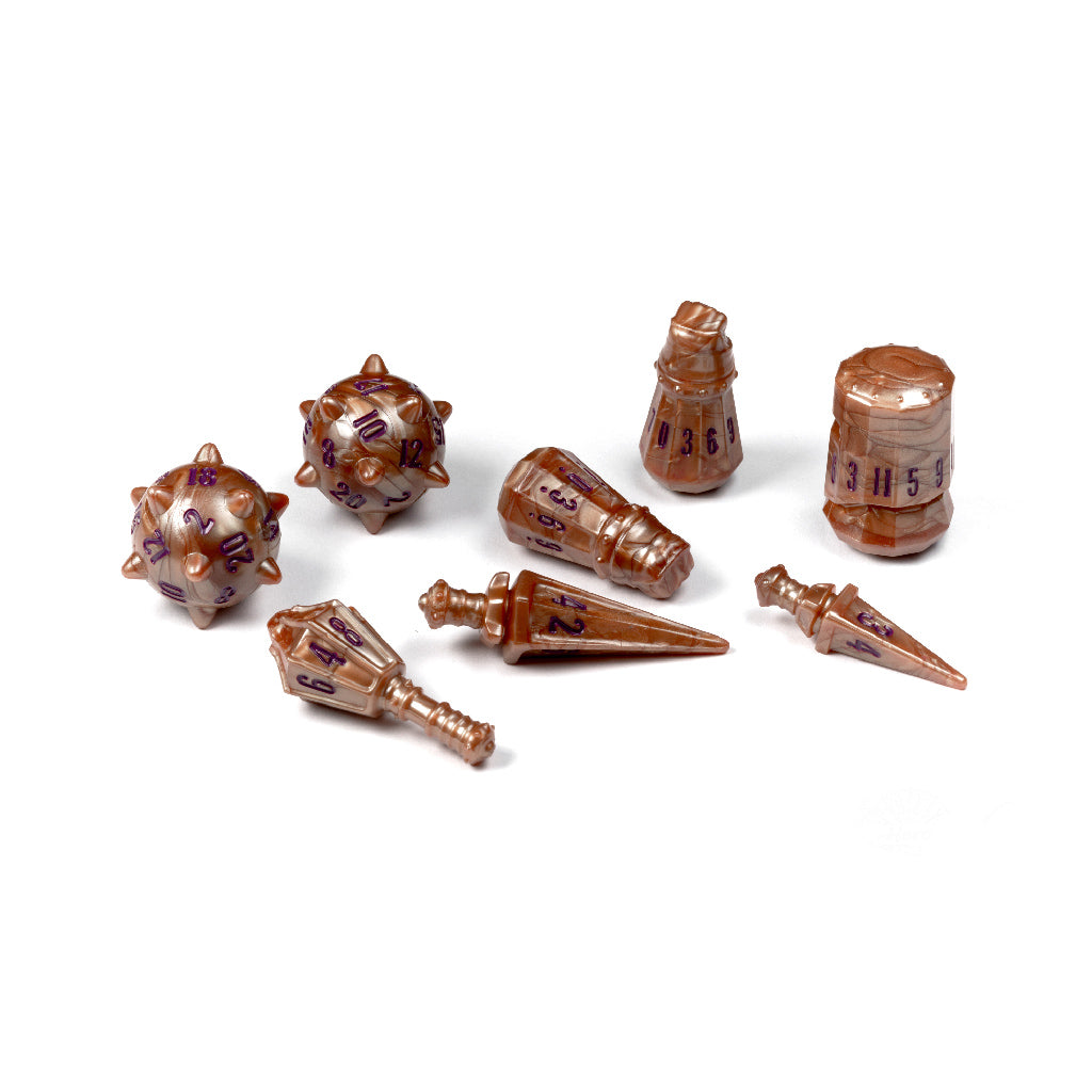 PolyHero Warrior 8 Dice Set Imperial Bronze Dice Asmodee PolyHero Warrior Imperial Bronze