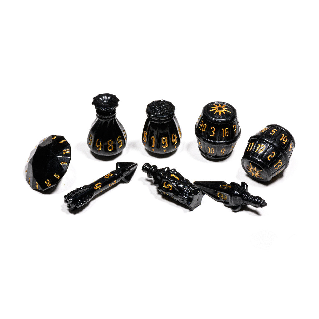PolyHero Rogue 8 Dice Set Nightshade Dice Asmodee PolyHero Rogue Nightshade