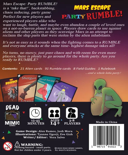Mars Escape Party Rumble Card Games Dead Mimic Games