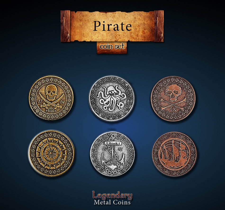 Legendary Metal Coins - Pirate (3 options) Supplies Drawlab Entertainment