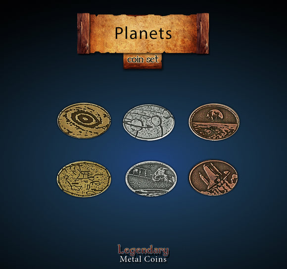 Legendary Metal Coins - Planets (3 options) Supplies Drawlab Entertainment