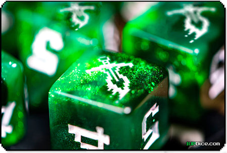 1UP Dice Polyhedral Set: Poison Dagger Dice Infinite Black