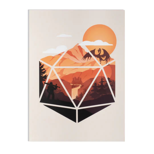 GlassStaff D&D Greeting Cards (11 options) Art & Decor Forged Dice Co Card - Landscape Red  