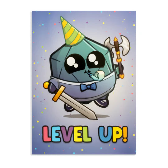 GlassStaff D&D Greeting Cards (11 options) Art & Decor Forged Dice Co Card - Level Up  
