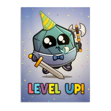 GlassStaff D&D Greeting Cards (11 options) Art & Decor Forged Dice Co Card - Level Up  