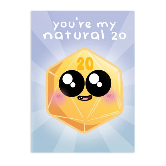 GlassStaff D&D Greeting Cards (11 options) Art & Decor Forged Dice Co Card - You're My Nat 20  
