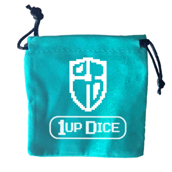 1UP Dice Polyhedral Set: Radiant Shield Dice Infinite Black