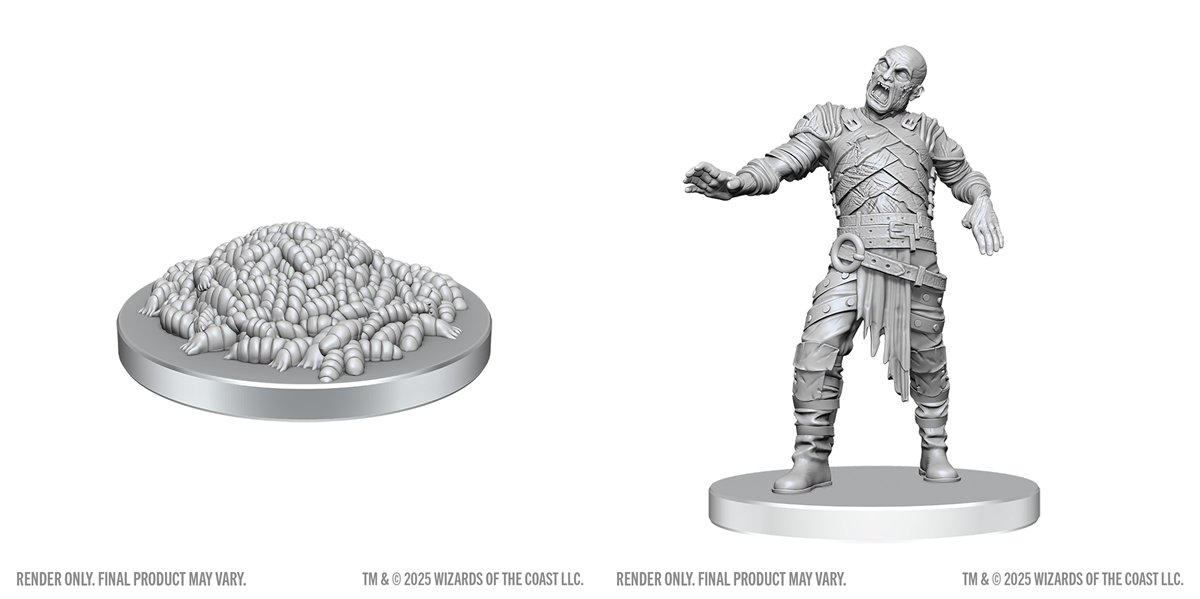 D&D: Nolzur's Marvelous Unpainted Miniatures Swarm of Rot Grubs & Rot Grub Vict Miniatures WizKids NPC Swarm of Rot & Rot Grub
