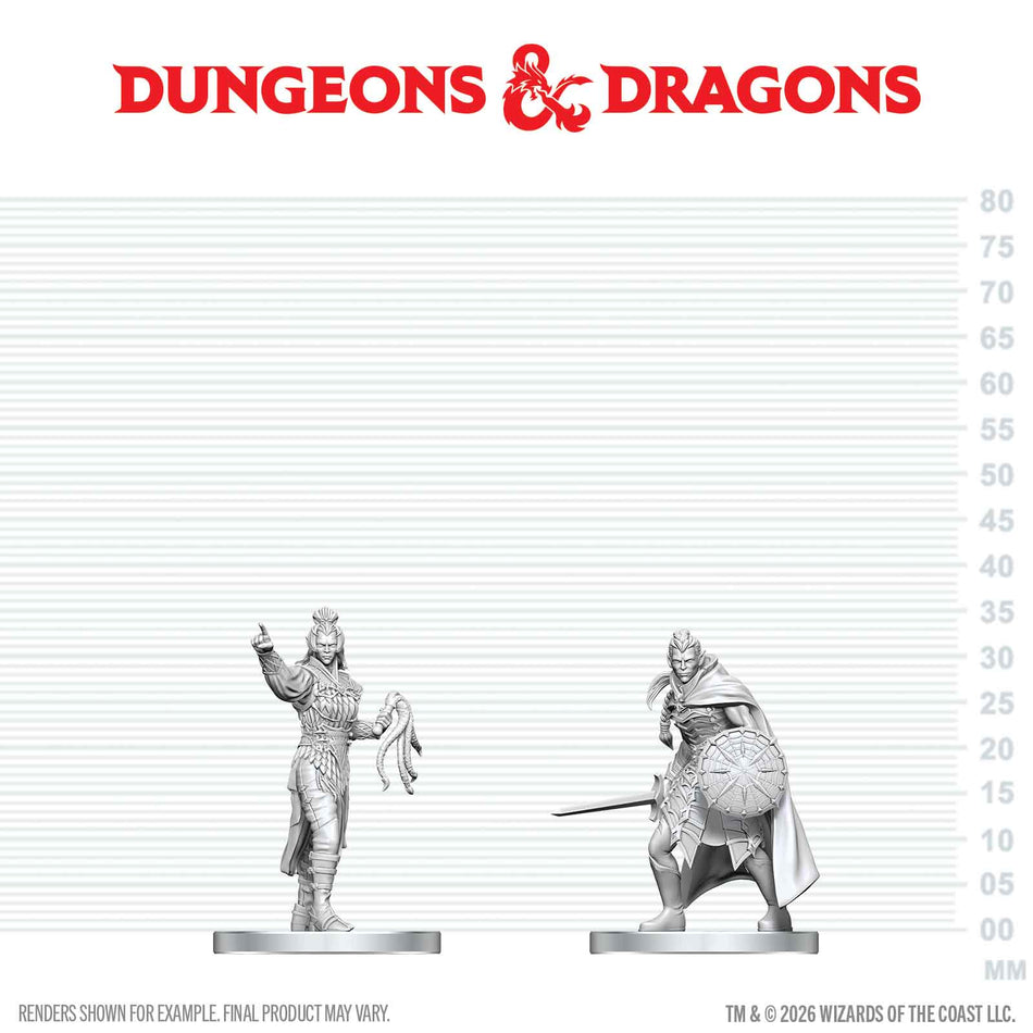 D&D Nolzur's Unpainted Miniatures W29 DROW ELITE WARRIOR N DROW PRIESTESS OF LOLTH Miniatures WizKids D&D NUM W29 DROW ELT WAR N DROW PRIEST LOLTH