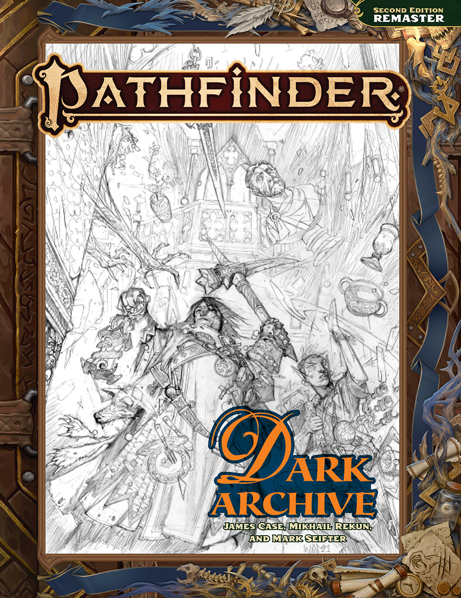 Pathfinder 2E Dark Archive (Remastered) Sketch Cover RPG Maps Paizo PF Dark Archive (RM) Sketch
