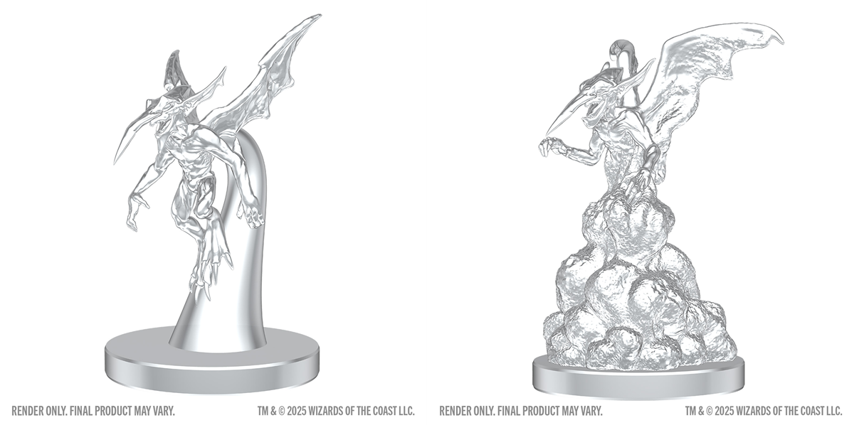 Dungeons & Dragons: Nolzur`s Marvelous Unpainted Miniatures - W28 Ice Mephit & Dust Mephit Miniatures WizKids D&D Ice Mephit & Dust Mephit