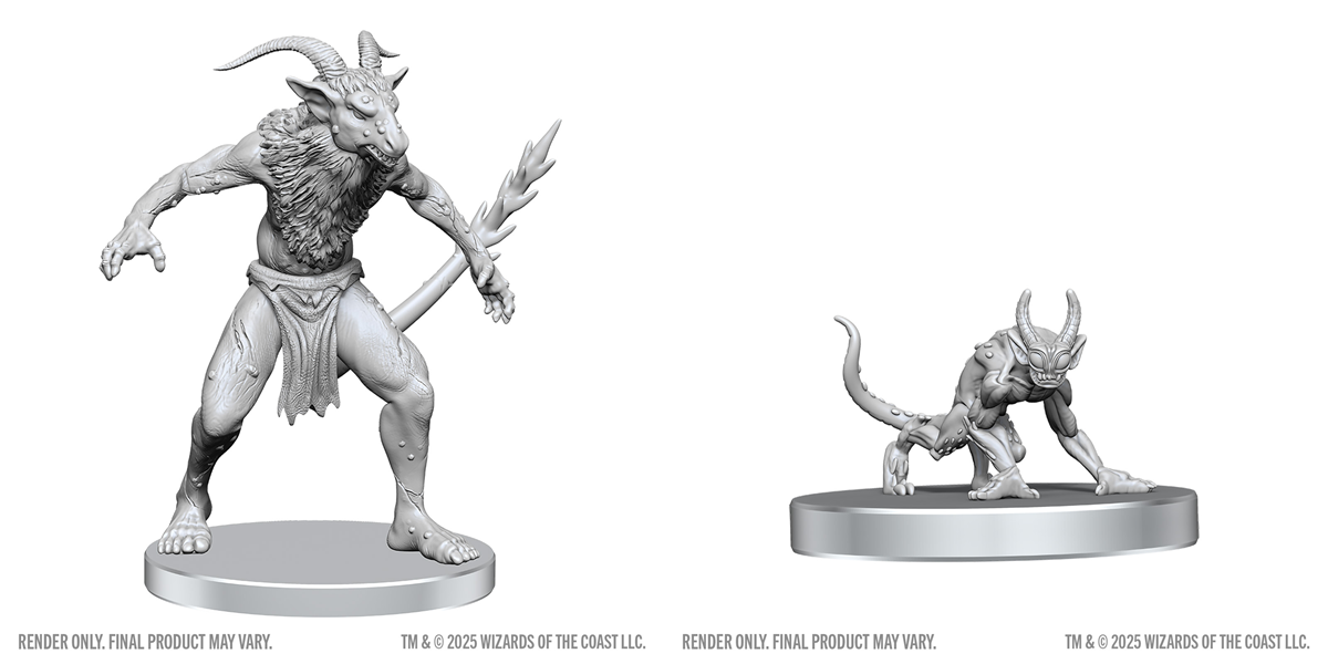 D&D: Nolzur's Marvelous Unpainted Miniatures Bulezau & Quasit Miniatures WizKids NPC Bulezau & Quasit
