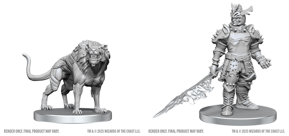 D&D: Nolzur's Marvelous Unpainted Miniatures Hell Hound & Narzugon Miniatures WizKids NPC Hell Hound & Narzugon