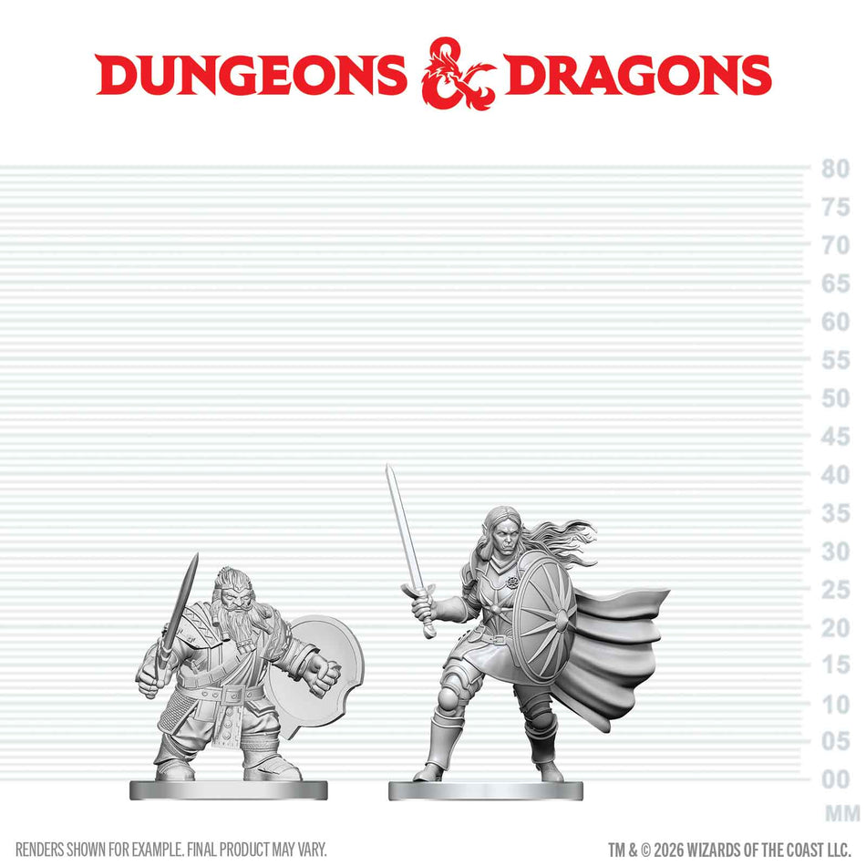 D&D Nolzur's Unpainted Miniatures W29 DWARF FIGHTER N ORC PALADIN Miniatures WizKids D&D NUM W29 DWRF FI N ORC PAL
