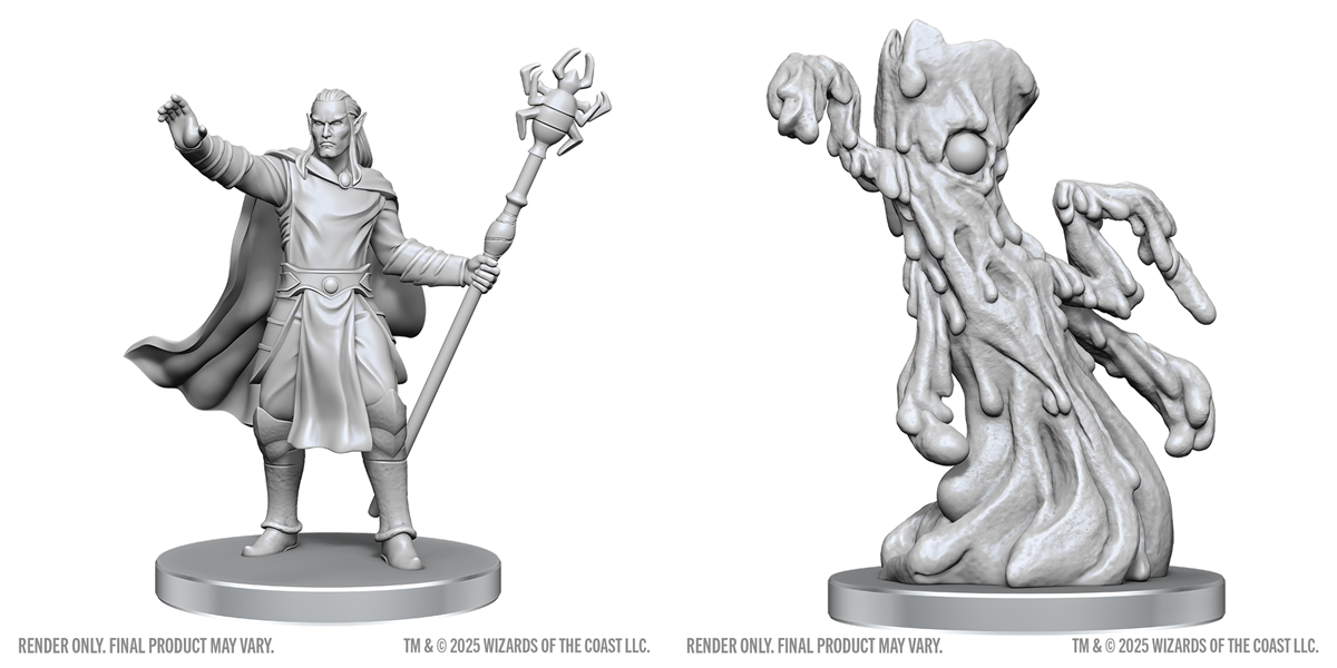 D&D: Nolzur's Marvelous Unpainted Miniatures Drow Mage & Yochlol Miniatures WizKids NPC Drow Mage & Yochlol