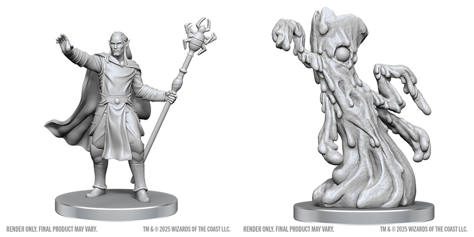 D&D: Nolzur's Marvelous Unpainted Miniatures Drow Mage & Yochlol Miniatures WizKids NPC Drow Mage & Yochlol