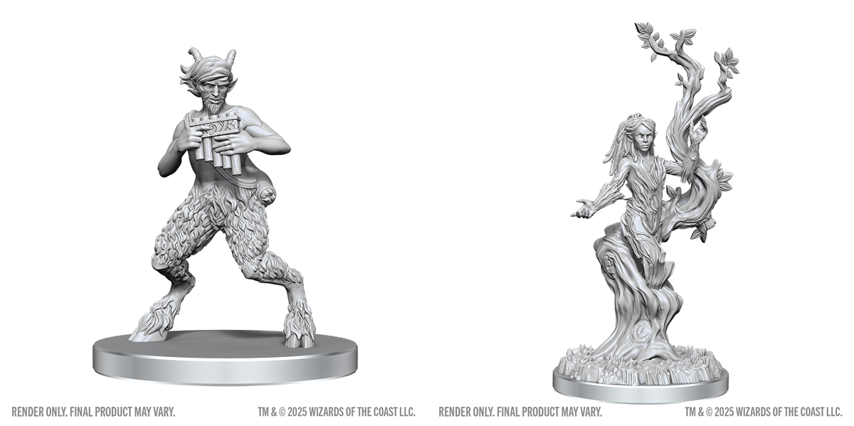 D&D: Nolzur's Marvelous Unpainted Miniatures Satyr & Dryad Miniatures WizKids NPC Satyr & Dryad