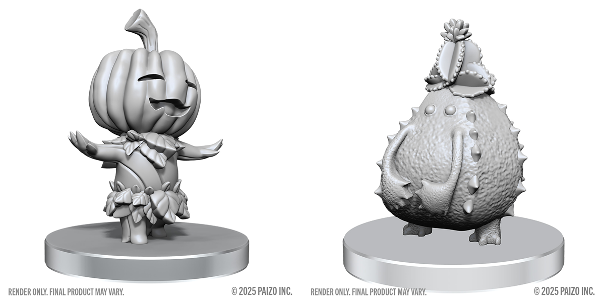 Pathfinder Battles Deep Cuts Unpainted Miniatures: W28 Gourd Leshy and Cactus Leshy Miniatures WizKids PF Gourd and Cactus Leshy