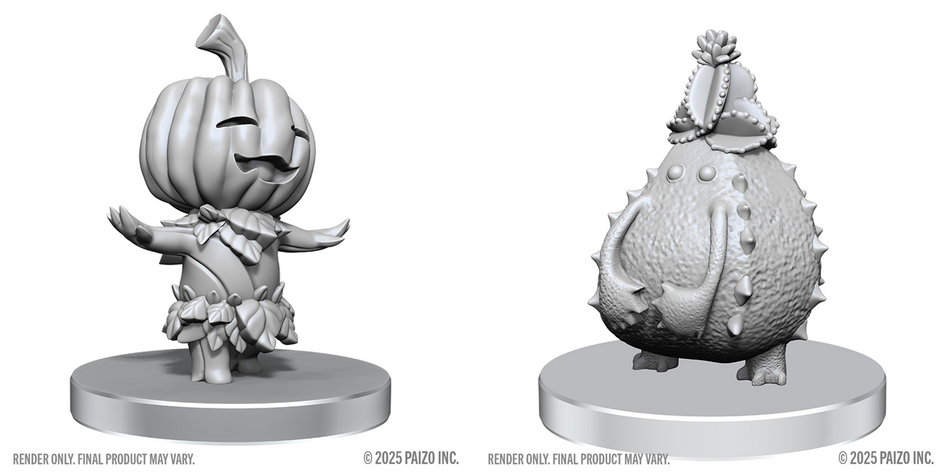 Pathfinder Battles Deep Cuts Unpainted Miniatures: W28 Gourd Leshy and Cactus Leshy Miniatures WizKids PF Gourd and Cactus Leshy