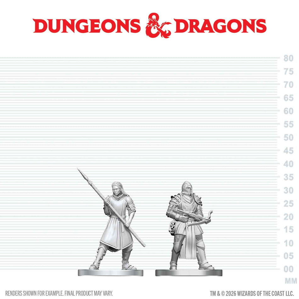 D&D Nolzur's Unpainted Miniatures W29 TOWN GUARDS Miniatures WizKids D&D NUM W29 TOWN GUARDS