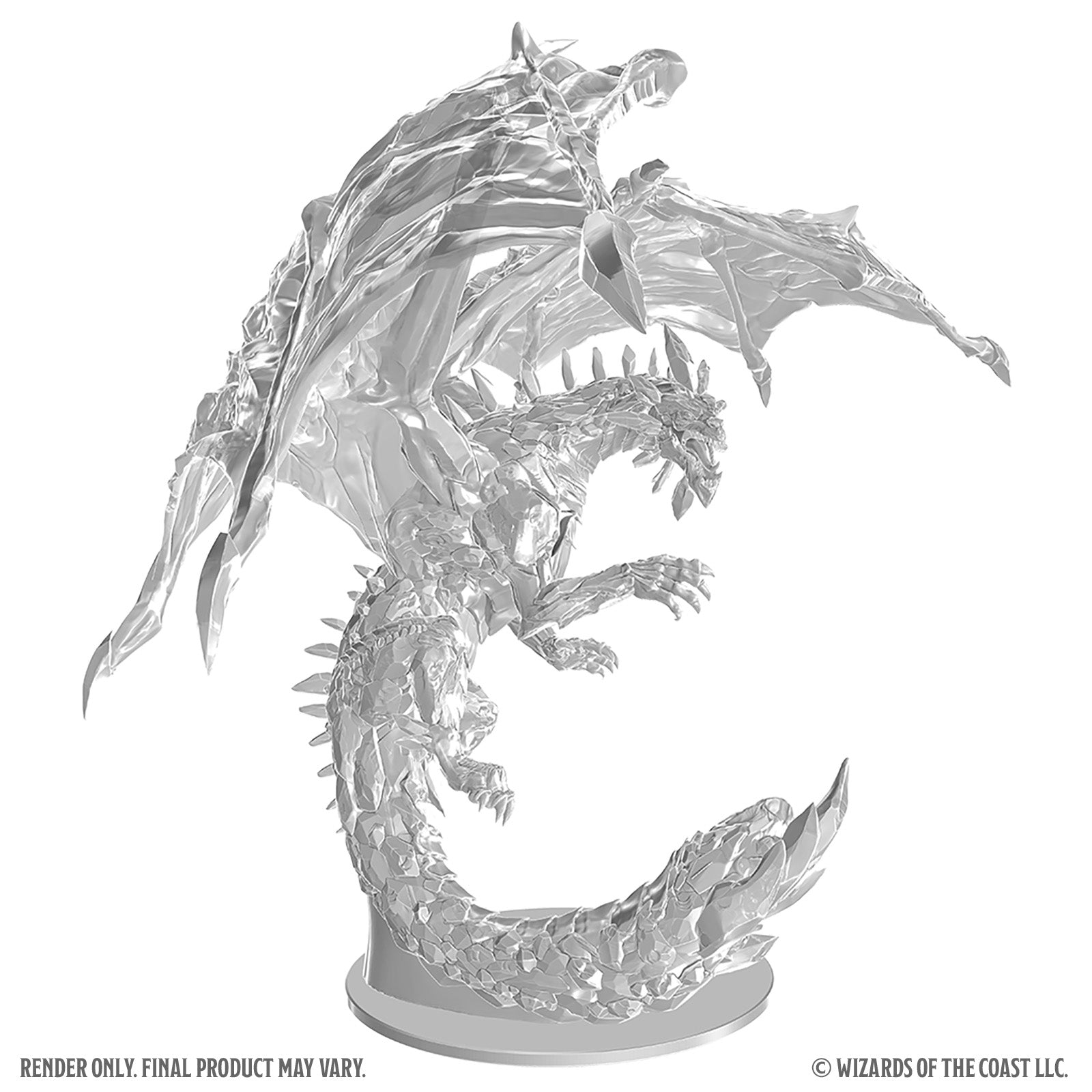 Unpainted Adult Amethyst Dragon Miniatures WizKids Unpainted Adult Amethyst Dragon