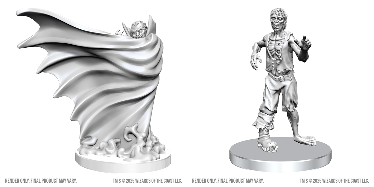 Dungeons & Dragons: Nolzur`s Marvelous Unpainted Miniatures - W28 Classic Vampire & Classic Zombie Miniatures WizKids D&D Classic Vampire & Classic Zombie