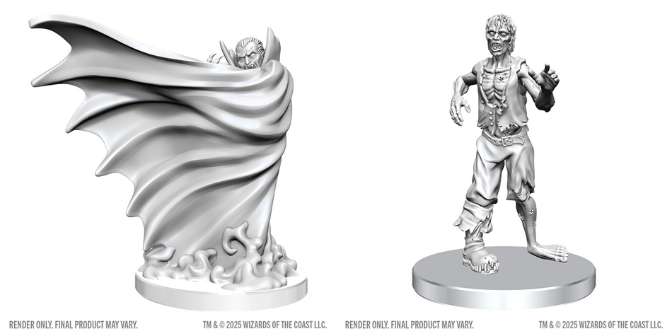 Dungeons & Dragons: Nolzur`s Marvelous Unpainted Miniatures - W28 Classic Vampire & Classic Zombie Miniatures WizKids D&D Classic Vampire & Classic Zombie