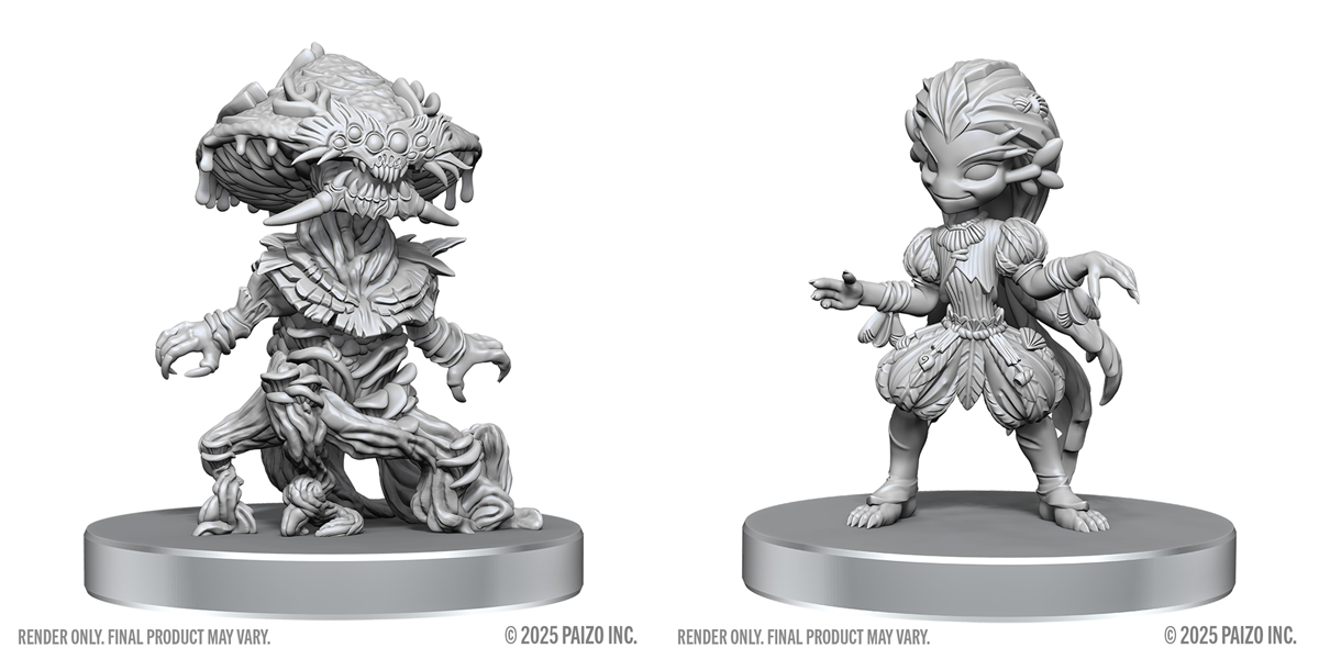 Pathfinder Battles Deep Cuts Unpainted Miniatures: W28 Fungus Leshy and Seaweed Leshy Miniatures WizKids PF Fungus and Seaweed Leshy