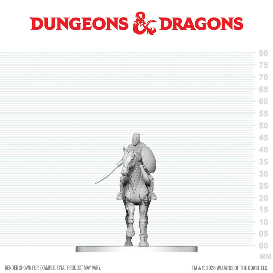 D&D Nolzur's Unpainted Miniatures W29 NIMBLEWRIGHT STEED WITH RIDER Miniatures WizKids D&D NUM W29 NIMBLEW STEED W RIDER