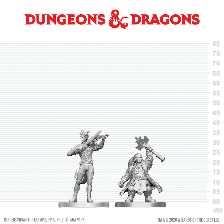 D&D Nolzur's Unpainted Miniatures W29 TIEFLING BARD N DWARF CLERIC Miniatures WizKids D&D NUM W29 TIEF BARD N DWARF CLERIC
