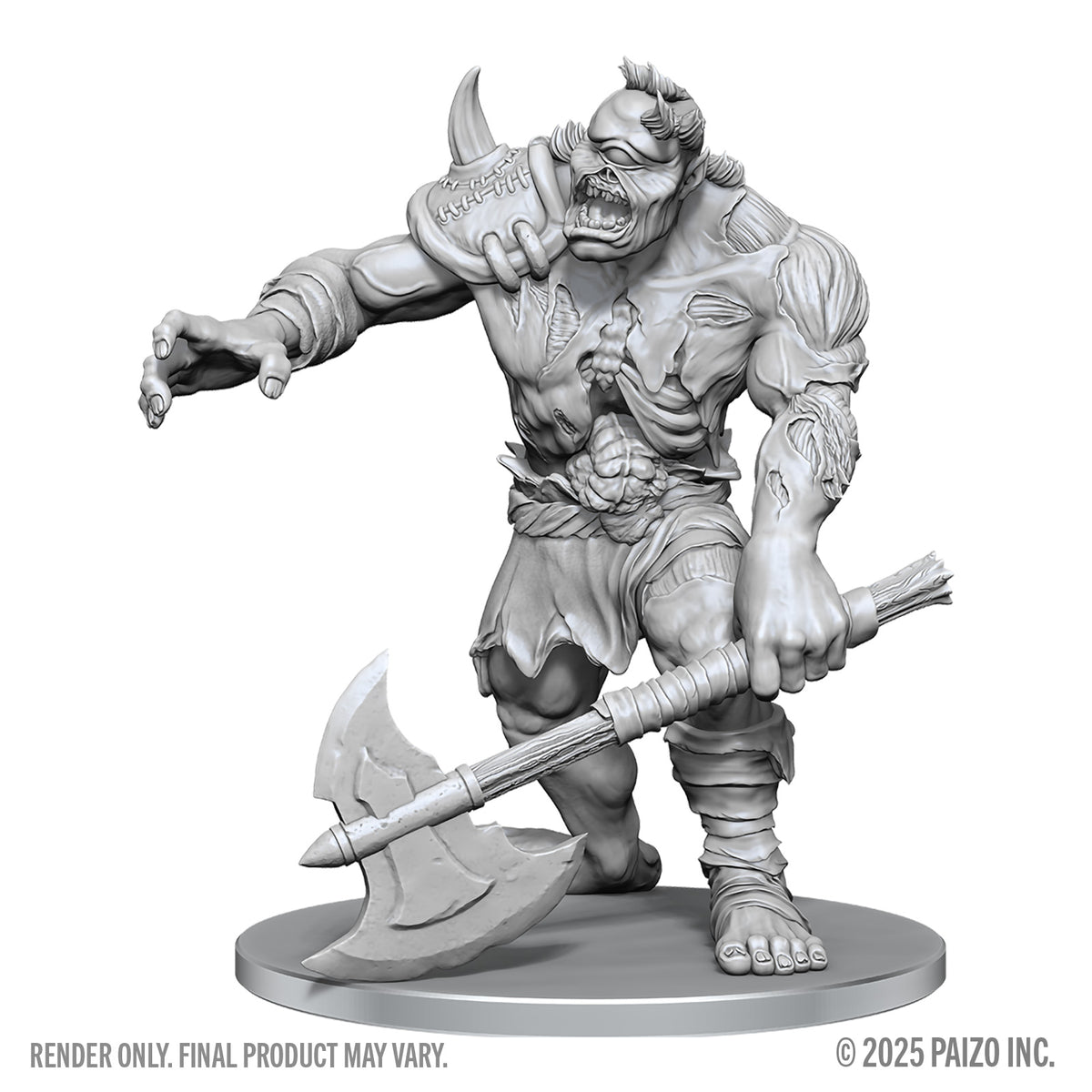 Pathfinder Battles Deep Cuts Unpainted Miniatures: W28 Dread Zombie Cyclops Miniatures WizKids D&D Dread Zombie Cyclops