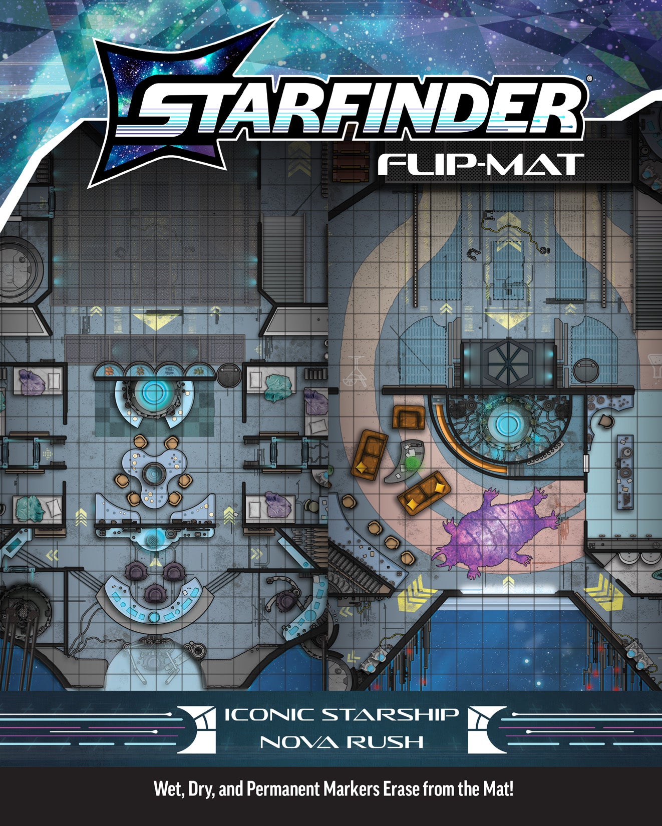 Starfinder 2E Flip-Mat Nova Rush RPG Maps Paizo SF 2E Flip-Mat Nova Rush