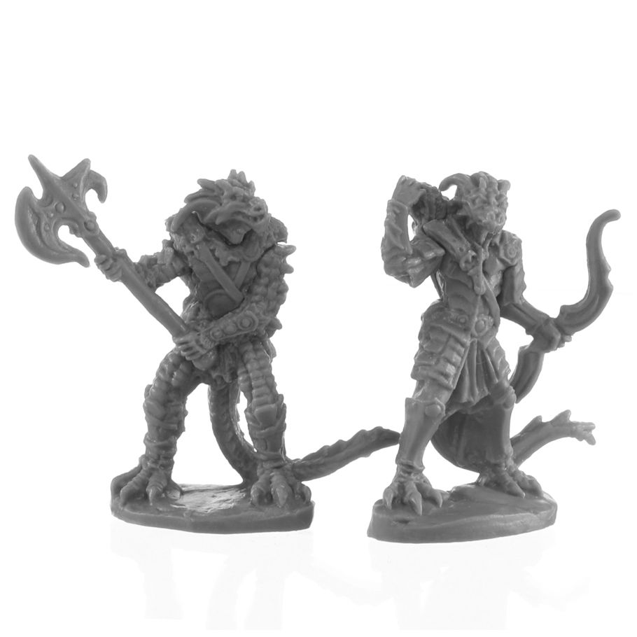 Reaper Bones Black: Dragonfolk Fighter and Ranger Miniatures Reaper Miniatures