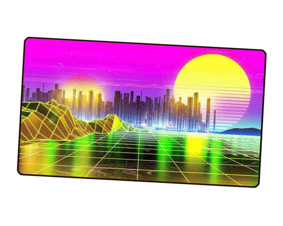 1UP Premium Playmat - Retrowave Plains Supplies Infinite Black