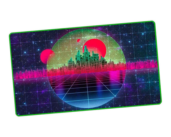 1UP Premium Playmat - Retrowave Forest Supplies Infinite Black