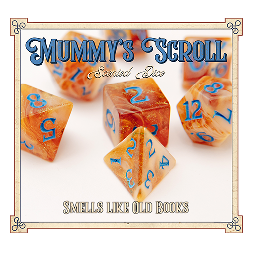 Scented Dice by Baron Smellybones - Mummy's Scroll Dice Studio Woe