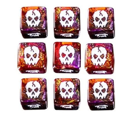 1UP Dice 9d6 Set: Cackling Skull Dice Infinite Black