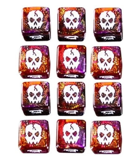 1UP Dice 12d6 Set: Cackling Skull Dice Infinite Black