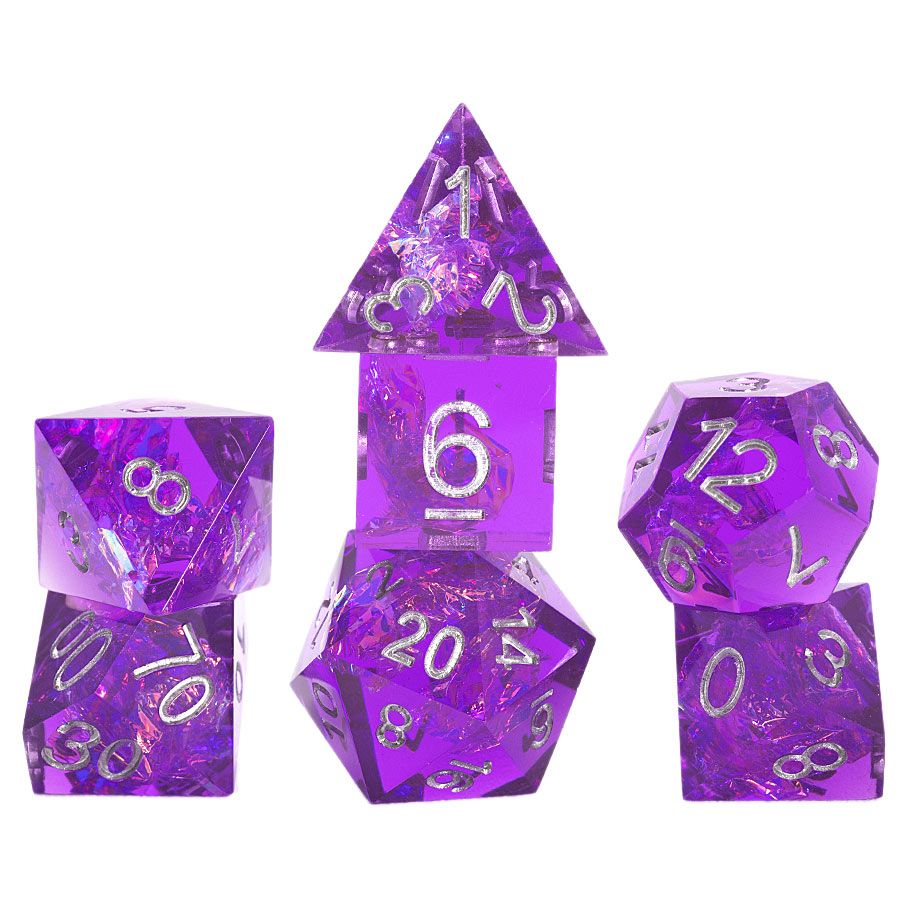 Sirius 7ct Polyhedral Dice: Sharp Purple Fairy Dice Sirius Dice   