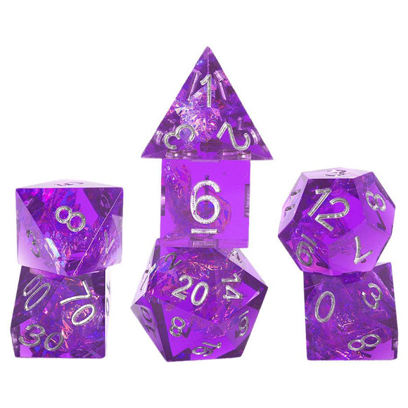 Sirius 7ct Polyhedral Dice: Sharp Fairy Purple Dice Sirius Dice   