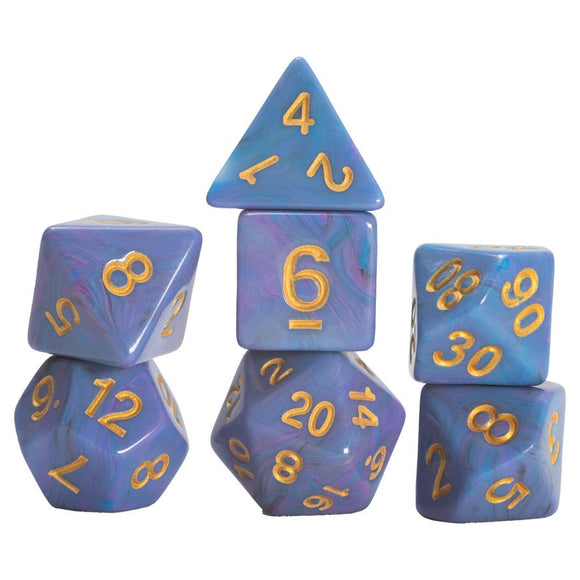 Sirius 7ct Polyhedral Dice: Blue Unicorn Dice Sirius Dice   