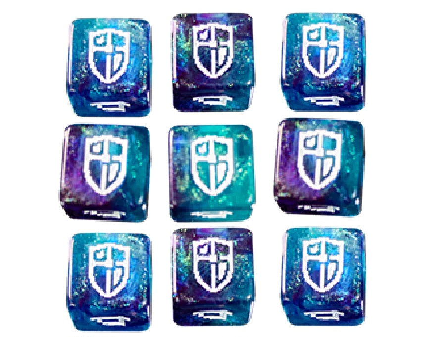 1UP Dice 9d6 Set: Radiant Shield Dice Infinite Black